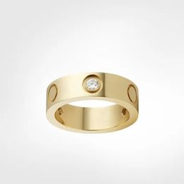 As Original designer logo engrave 6mm AAA+ diamond LOVE Ring 18K Gold Silver Rose 316L Stainless Steel Rings Women men lovers wedding Jewellery 6 7 8 9 10 11 12 big USA size