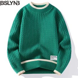 Mens Sweaters Knitted Stripe Pattern Pullover ONeck Winter Warm Sweater Men Clothing 231024
