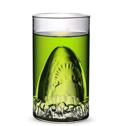 Mugs 300ml Shark Drinking Double Glass Wall Beer Wine Whisky Coffee Mug Drinkware 231023