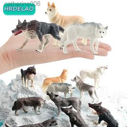 Other Toys Baby Montessori Simulated Wildlife Cognition Grey Wolf White Wolf Black Wolf Brown Wolf Husky Educational toys for children GiftL231024
