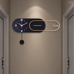 Wall Clocks Gift Home Clock Pieces Hand Art Deco Unique Round Living Room Numbers Gold Black Designer Reloj Pared Decor
