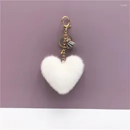 Keychains Fashion Imitation Heart Tassel Keyring Men Car Keychain Wedding Party Gift Women Bag Key Chain Girl Student Trinket