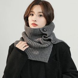 Scarves Wool Containing Acrylic High Collar South Korean Version Versatile Warm Neck Guard False Knitted Scarf Winter Shawl