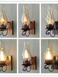 Wall Lamp American Retro Kerosene Garden Candlestick Background Landscape Outdoor Waterproof Iron Craft