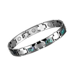 Charm Bracelets Designer Jewellery Abalone Shell Men's Healthy Magnetic Tungsten Carbide Bracelet for Men Women Gift 231023