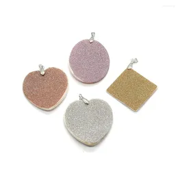 Pendant Necklaces Natural Shell Egg-shaped Pendants Fashion Jewellery DIY Handmade Making Earrings Heart Rhombus Charms Accessories