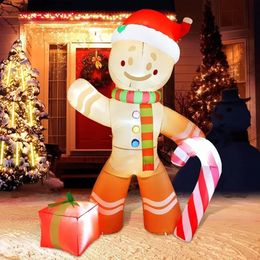 Christmas Decorations Giant Blow-up Gingerbread Man For Outdoor Decor Candy-themed Christmas Decoration Candy Themed Inflatable Gingerbread Man 231024