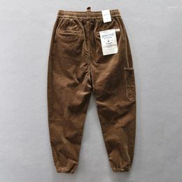 Men's Pants Men's 2023 Wide-legged Pocket Keep Heavyweight Soft Cotton Winter Vintage Corduroy Casual Trousers Loose Men