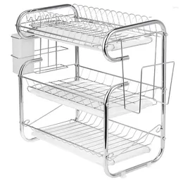 Kitchen Storage 3 Tiers Dish Drying Rack Drainer Plate Holder Shelf Organizer Stand Sink Drain Cutting Board Drainboard