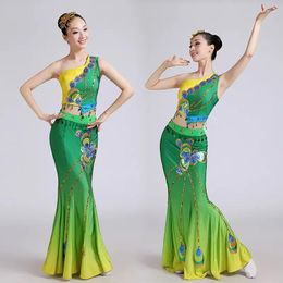 Stage Wear Specials Dai Dance Costumes Peacock Female Skirt Performance Costume Fishtail