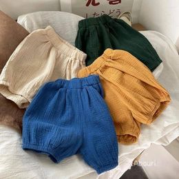 Trousers Children Pants 2023 Summer Korean Styles Boys And Girls Candy Coloured Cotton Pumpkin Fashionable Breathable Bloomers