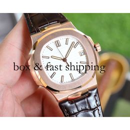 AAAA Pp5711 40mm Men's Watches Automatic Mechanical Watch Back Transparent Blue Dial Pp5711 9015 Sports Pake167 montres de luxe