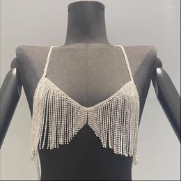 Women's Tanks Women's 2023 Fashion Crystal Diamonds Polyester Camisole Women Sexy Backless Party Rave Club Crop Tube Camis Top Clothes