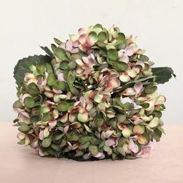 Decorative Flowers 1 PCS 33cm 3 Flower Heads Artificial Hydrangea Home Decor Wedding Bouquet Table Room Decoration Gift F722