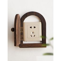 Switch Stickers Wood Door Socket Protector Sticker Wall Home Decorative Anti Touch Button Er Box Bedroom Living Room Kitchen Bathroo Dh6Ca