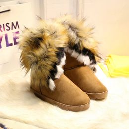 Boots Fashion Faux Hair Womens Winter Ankle Ladies Snow The Tube Cotton Comfortable Warm Women 231023