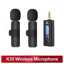 Microphones 3.5mm Wireless Lavalier Lapel Microphone Omnidirectional Condenser Mic For Camera Speaker Smartphone Living Stream Devices