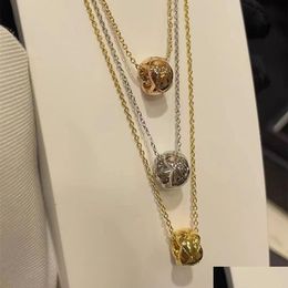 Pendant Necklaces Coco Crush Necklace Argyle Moon Diamond New In Luxury Fine Jewelry Chain For Womens Pendant K Gold Heart Designer La Otict