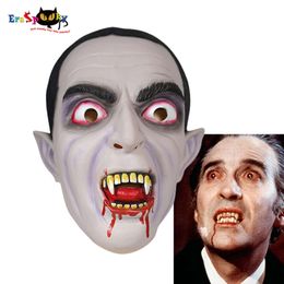 cosplay Eraspooky Horror Dracula Cosplay Mask Latex Vampire Cloak Cape Halloween Costume for Adult Party Propcosplay