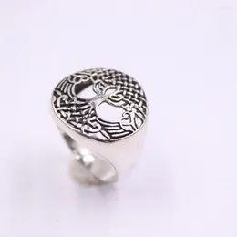 Cluster Rings Pure 925 Sterling Silver Ring Width 17mm Round Hollow Pattern Tree For Woman US Size 5-10