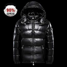 Men's Down Parkas Winter New Glossy Down Jacket Men's and Women's Puffer Jacket Hooded Plus Size Coats Thickened Warm Down Coat Goose Down J231024