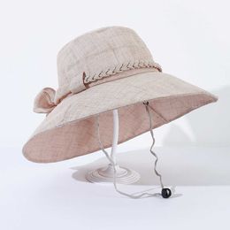 Beanie/Skull Caps Polite Hat Female Celebrity Style Top Hat Female Summer Dome Fashionable Organza Elegant Flower Small Rim Fisherman HatL23/10/24