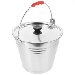 Take Out Containers Milk Bucket Household Ice Container Storage Ranch Milking Galvanised Trash Can Lid Liquid Thickened Pail