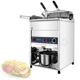 Commercial 30L ElectricFryer Fritters Pan Large Capacity Single Cylinder Electric Fryer For French Fries