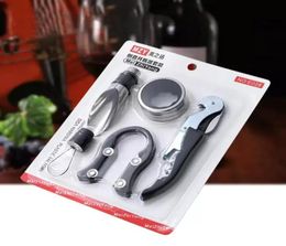 5pcsSet Stainless Steel Wine Bottle Opener Sets Hippocampus Knife Stopper Pourer Accessories Home Supplies Bar Counter Tool4962421