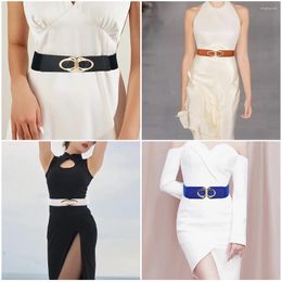 Belts Women Elastic Ladies Waist Dresses Waistband Casual Stretchy Seal PU Leather Wide Fashion Clothing Accessories