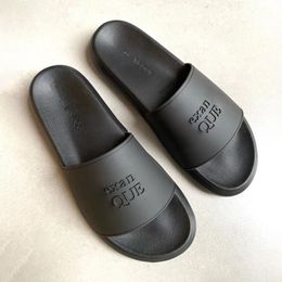 top quality designer sandal men shoe luxury Pool Slide rubber embedded black letter summer classic outside comfort beach flat woman slipper