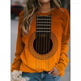 Women's Hoodies Musical Instrument Guitar 3D Print Sweatshirts Women Long Sleeve Y2k Hoodie Streetwear Pullovers Tops Woman Clothing