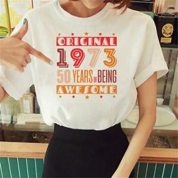 Women's T Shirts 50 Years Birthday Tee Women Streetwear Graphic Shirt Girl Designer Funny Clothes