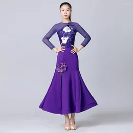 Stage Wear Floral Patchwork Tops Flower Skirt Female Latin Dance Dress Women Ballroom Samba Performance Dancewear NY23 ZY100