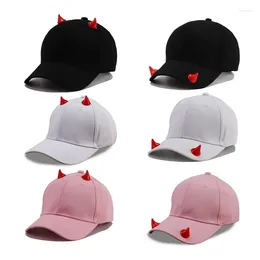 Ball Caps Men Women Hip-Hop Hats Novelty Cute Devil Horn Teeth Decorative Boys Girls Baseball Outdoor Sports Party Cosplay Props