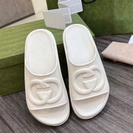Slippers 2024ss Womens Interlocking G Slide Sandal Mens Designer Sandals Rubber Platform Slide Flip Flops Summer Shoes Dearfoam Chaco Jcg