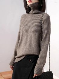 Women's Sweaters Cashmere Sweater Female Turtleneck Wool Knitting Plus Size Solid Colour Thickening Bottoming Loose Lazy Korean