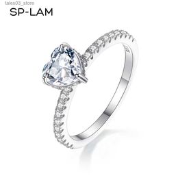 Wedding Rings 1 Carat Heart Cut Moissanite Wedding Ring for Women Heart Shaped Diamond Engagement Band Sterling Silver Promise Bridal Rings Q231024