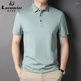 Men's T Shirts Silk Solid Color Short T-shirt Daily Business Summer Youth Short-sleeved Shirt Ice Half-sleeved Polo Fashion Custom