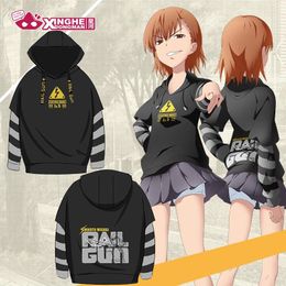 Women's Hoodies Milky Way Anime Hoodie Railgun Sweatshirt Misaka Mikoto Long Sleeves False Two Pieces