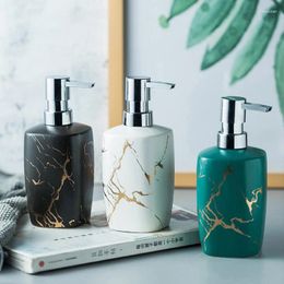 Liquid Soap Dispenser Ceramic Marble Texture Bathroom Lotion Bottle Household El Shampoo Accessories