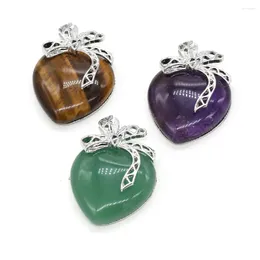 Pendant Necklaces Natural Stone Gemstone Heart Shaped Exquisite Charms For Jewellery Making DIY Personality Necklace Bracelet Accessories