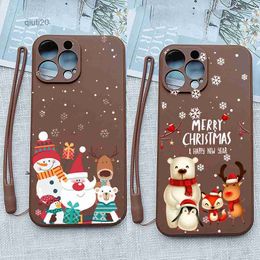 Cell Phone Cases Merry Christmas Santa Claus Elk Phone Case For IPhone 15 PRO MAX 14 12 11 13 Pro MAX 7 8 X XR All-inclusive Fall Protection LensL231024