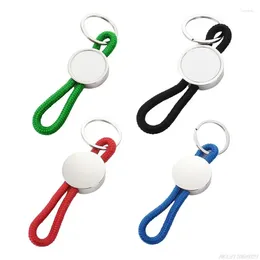 Keychains Heat Transfer Blank MDF Key Chain DIY Sublimation Keychain Pendant With Nylon Cord For Press Craft Supply Making Dropship