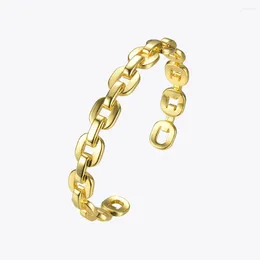 Bangle BJBS Small Link Chain Cuff Bracelets Gold Colour Brass Bangles For Women Accessories Jewellery