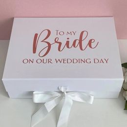 Gift Wrap Personalised To my bride on our wedding day box proposal gift groomsman Wedding gift boxesAny Textcustomized Wedding box 231023