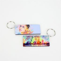 Sublimation Blank Keychain Transfer Coating Heat Transfer Blank Wood Painting Pendant DIY Key Chain Wedding Gifts