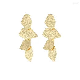 Dangle Earrings 1pair Gold Plated Irregular Design Tassel Studs 925 Sterling Silver Ear Post Pin Fashion Women CZ Immilation Pearl