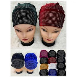 Ethnic Clothing Wholesale Design Selling Flannel Hat Women's Cap Forehead Cross Muslim Base Scarf National Style Pearl Headdress