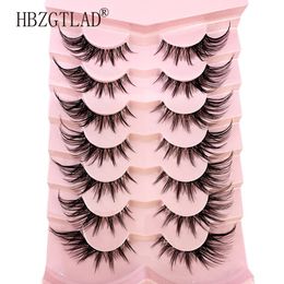 False Eyelashes 7Pairs Lashes manga 3D Clear Band Natural Look Wispy Mink Fluffy Cat Eye Pack Fake 231024